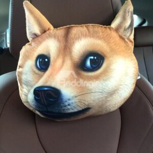 Humorous Personalized Defiant Dog Face Car Seat Pillows