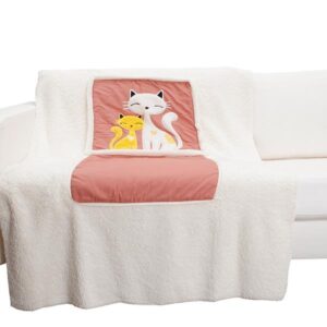 Super Soft Two kitten Patterned Convertable Quillow Car Seat Pillow