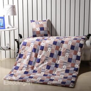 Comfortable Quillow Stars Stripes Patterned Blanket Car Pillow