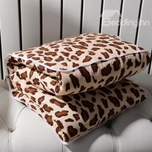 Cozy Leopard Patterned Convertable Blanket Car Pillow