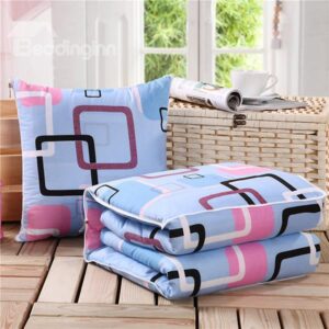 Soft Convertable Quillow Geomatric Patterned Blanket Car Pillow