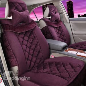 Super Comfortable and Warm Pure Colored Car Seat Cover Set