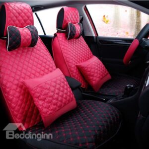 Modern Designed Color Block Patterned Car Seat Cover Set