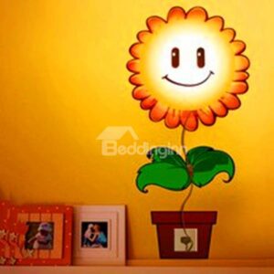 Creative Nursery Sunflower Design 3D Sticker LED Wall Light Nightlight