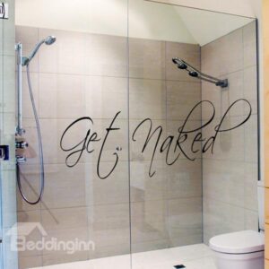 Creative Bathroom Get Naked Glass Tile Removable Wall Sticker