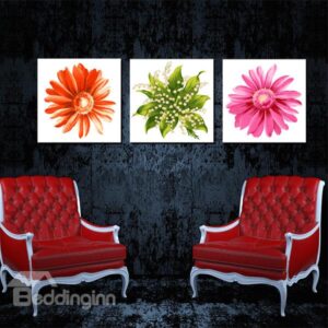 Gorgeous Flower Petal Close-Up Canvas 3-Panel Wall Art Prints