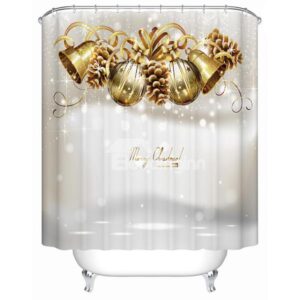 Fancy Adorable Merry Christmas Tinkle Bells Shower Curain