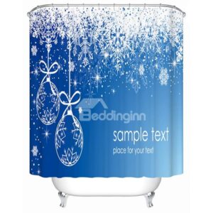 Fabulous Dynamic White Snowflake and Ice Shower Curtain