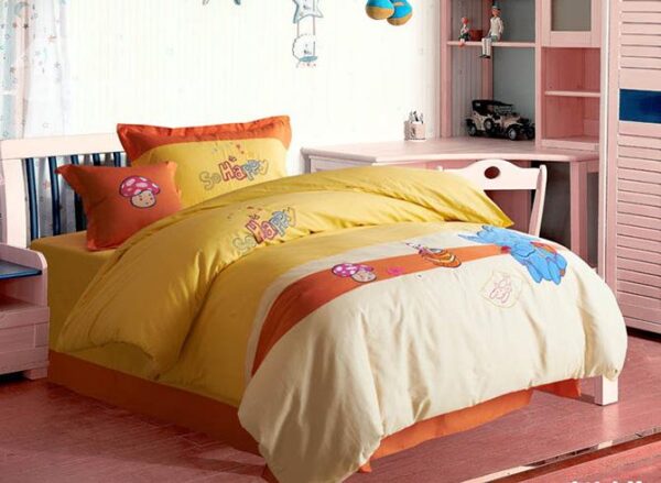 100% Cotton Lovely Blue Elephant Print Kids Duvet Cover Set