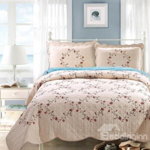 Fresh Small Flowers Design European Style 3-Piece Cotton Bed in a Bag
