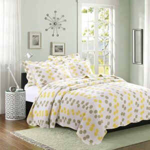 Refreshing Leaves Print Quilting Seam Cotton 3-Piece Bed in a Bag