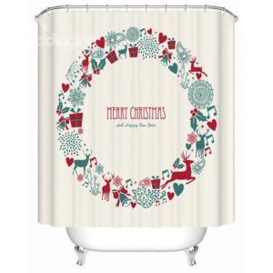 Pretty Concise Design Merry Christmas Shower Curain