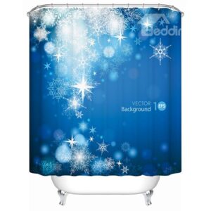 Fabulous Stunning Unique Snowfalke and Stars Shower Curain