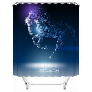 Unique Esthetic Design Snowflake Horse Shower Curtain
