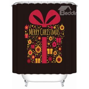 Creative Design Simple Chirstmas Present Box Shower Curain