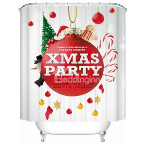 Festive Brisk Merry Christmas Party Shower Curain