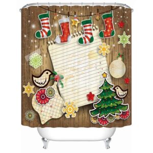 Vibrant Happy Cartoon Christmas Decor Shower Curain