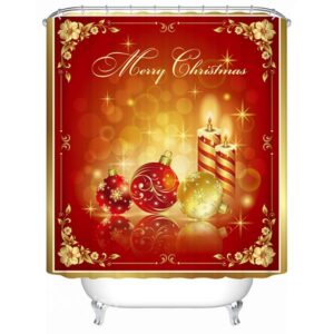 Fabulous Festive Candles and Baubles Shower Curtain