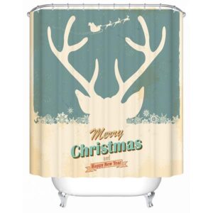 Pretty Concise Artistic Milky-white Deer Shower Curtain