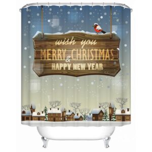 Peaceful Tranquil Christmas Night View Shower Curtain