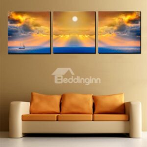 Amazing Golden Sky Canvas 3-Panel Wall Art Prints