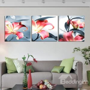 Gorgeous Red Lily Canvas 3-Panel Wall Art Prints