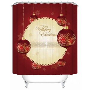Graceful Unique Design Christmas Baubles Shower Curtain