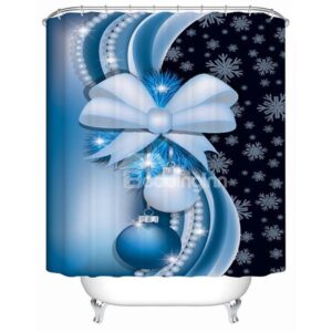 Fabulous Unique Design Elaborate Decor Christmas Baubles Shower Curain