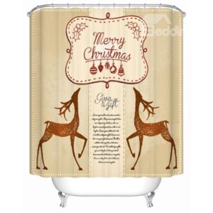 Charming Two Graceful Christmas Deers Shower Curtain