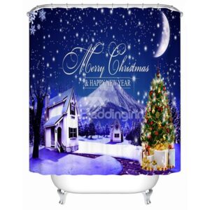 Stunning Unique Dreamlike Christmas Night Shower Curtain