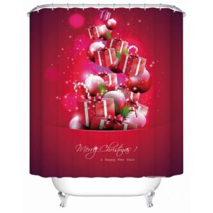 Wonderful Festive Happy Christmas Presents and Baubles Shower Curtain