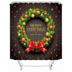 Delicate Unique Design Christmas Wreath Shower Curtain