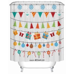 Brisk Fashion Concise Christmas Ingredients Gather Shower Curtain