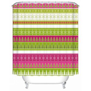 Graceful Colorful Stripes with Concise Pattern Shower Curtain