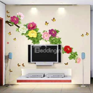 Extra-Large Peony Flower Bedroom Living Room Removable Wall Sticker