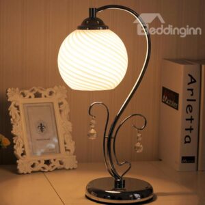 Modern Simple Glass Shade Bedroom Study Table Lamp
