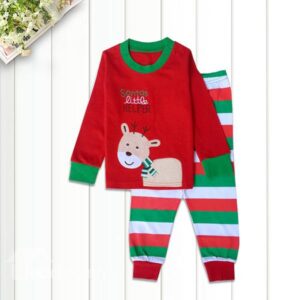 Santa's Little Helper Deer Print Kids Pajamas