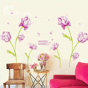Gorgeous Tulip Flowers Bedroom Removable Wall Sticker