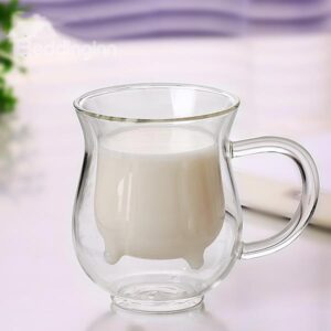 Unique Cattle Design Glass Tea Cup Milk Cup