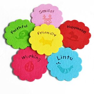 1-Set 6-Piece Multi-Color Felt Tea Cup Mat