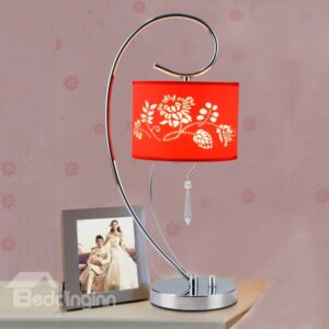 Modern Simple Floral Pattern Bedroom Table Lamp