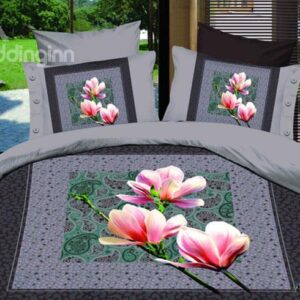 Elegant Pink Lily European Style 2-Piece Pillow Cases