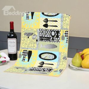 Fashion Unique Tableware Pattern Yellow Ultrafine Fiber Tower