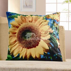 Pastoral 3D Sunflowers Print Plush Throw Pillow