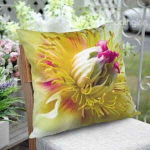 3D Floral Print Plush Throw Pillow Case