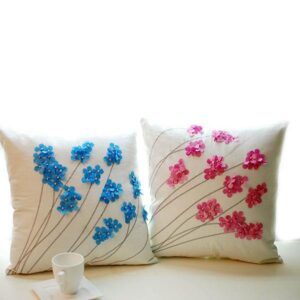 Graceful Flowers Design Canvas Throw Pillow Case