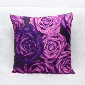 Luxury Romantic Purple Roses Design Throw Pillow Case