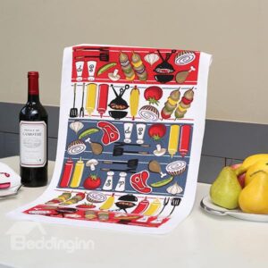 Modern Colorful Tableware Pattern Ultrafine Fiber Tower