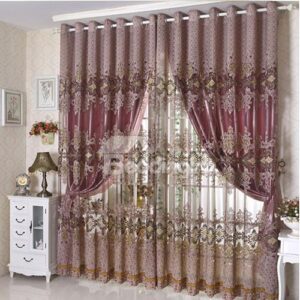 Hot Selling Elegant Floral Pattern Custom Sheer Curtain