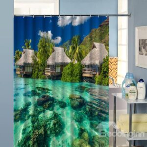 Fabulous Wonderful Outdoor Beach Scenery 3D Shower Curtain